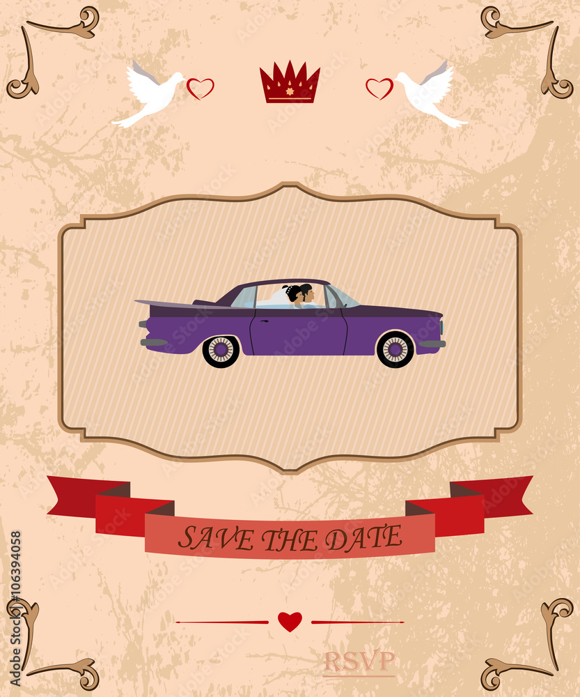 an invitation to the wedding and celebration. the bride and groom rode ...
