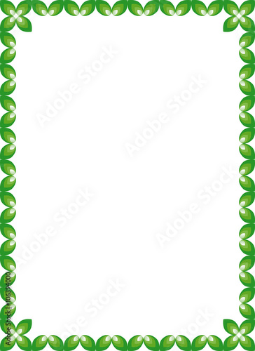 Border with green leaves           