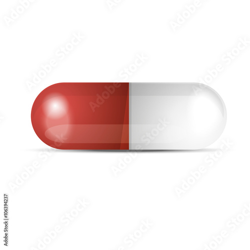 White and red pill vector image