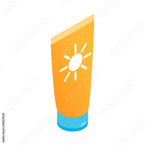 Tube with sunbathing cream icon