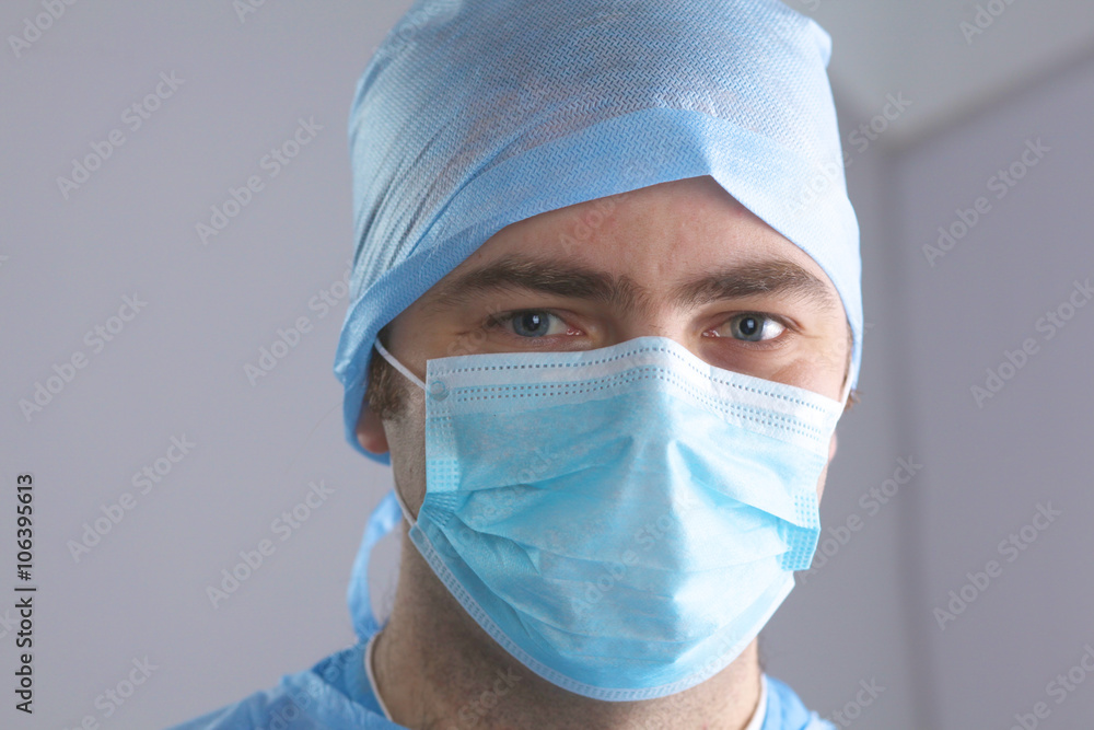 Surgeon in uniform close-up ready to step Surgeon in uniform close-up ready to step