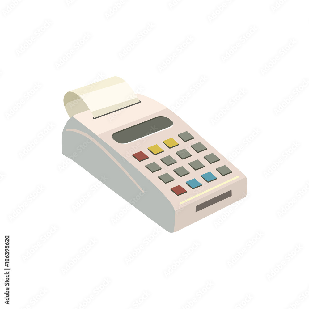 POS terminal with icon, cartoon style POS terminal with icon, cartoon style