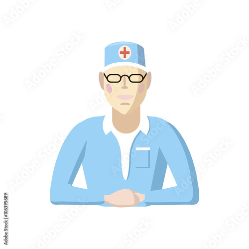 Doctor icon, cartoon style