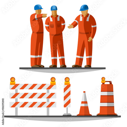 Road construction workers