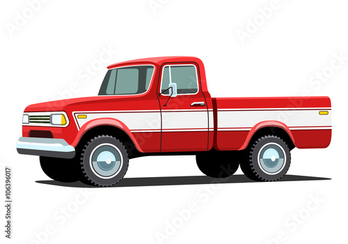 Red pickup truck
