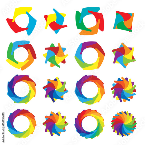 Camera shutter icons set, cartoon style