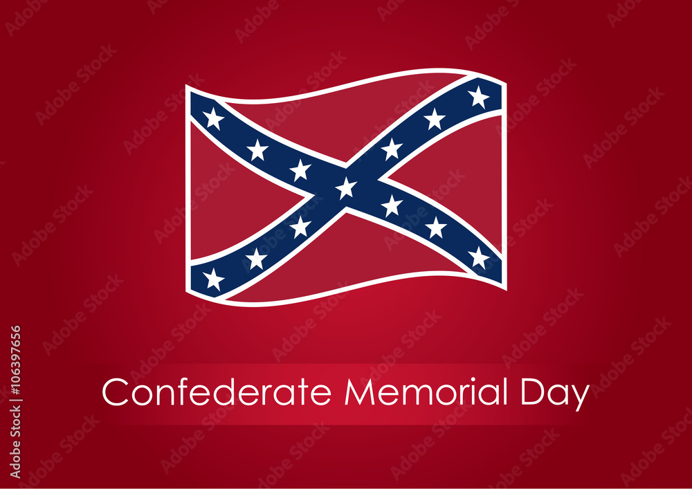 Confederate Memorial Day. Festive vector illustration. Background with