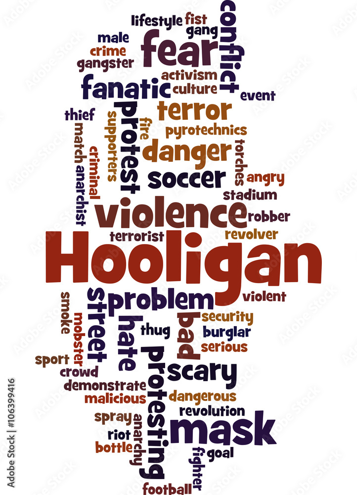 Obraz premium Hooligan word cloud, word cloud concept