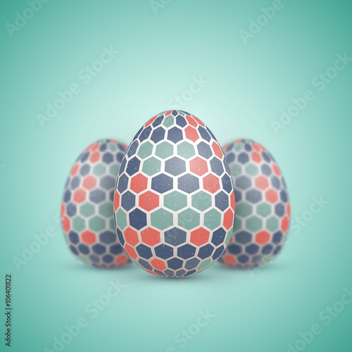 Realistic Vector Easter Egg Icon. Painted Vector Egg Set with Sh