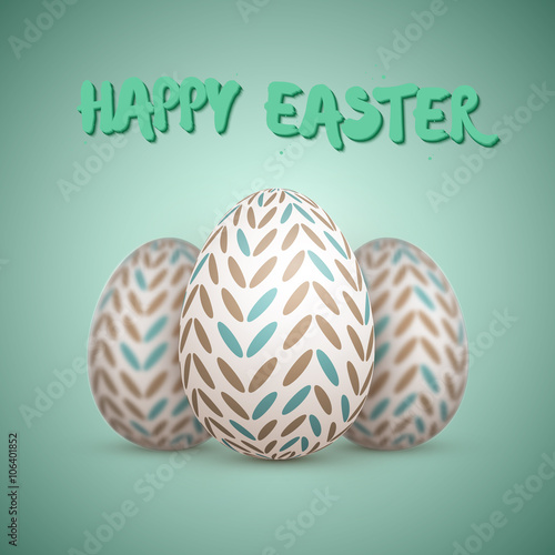 Realistic Vector Easter Egg Set. Happy Easter Painted Vector Egg