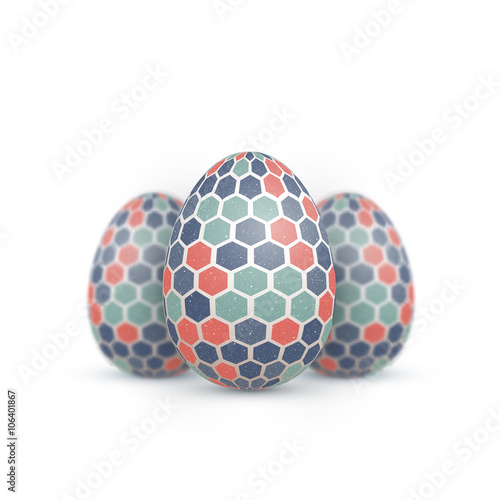 Realistic Vector Easter Egg Icon. Painted Vector Egg Set Isolate