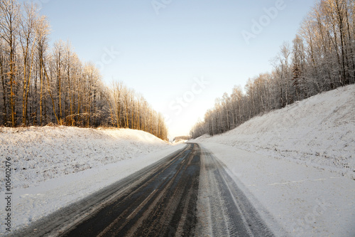 winter road , snow