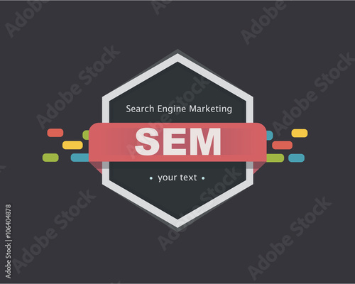 Flat design style modern vector illustration concept of SEM - Search Engine Marketing,digital marketing, creative business internet strategy and market promotion development