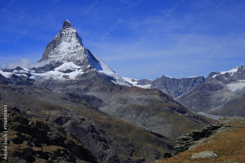 Fototapeta premium Matterhorn from Ruffelberg in Switzerland
