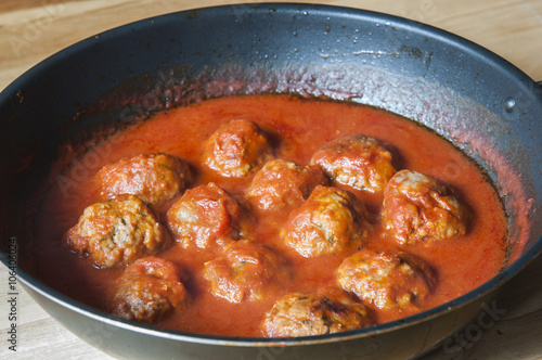 Meat balls with tomato sauce ready