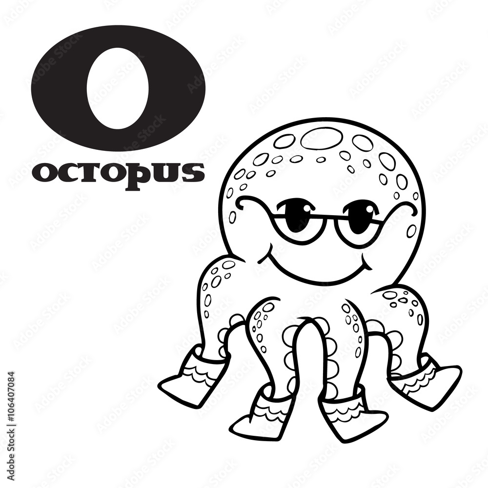 Obraz premium cartoon doodle octopus