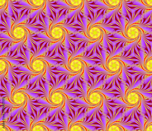 Background wall-paper, fractal whirlwinds, yellow-purple
