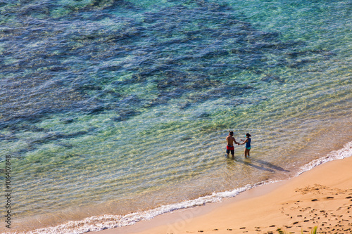 Snorkelers in Hanauma Bay, O'ahu, Hawaii