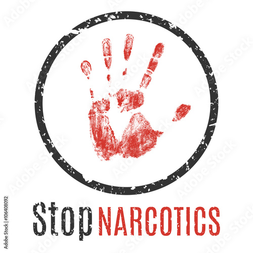 Vector illustration. stop narcotics sign