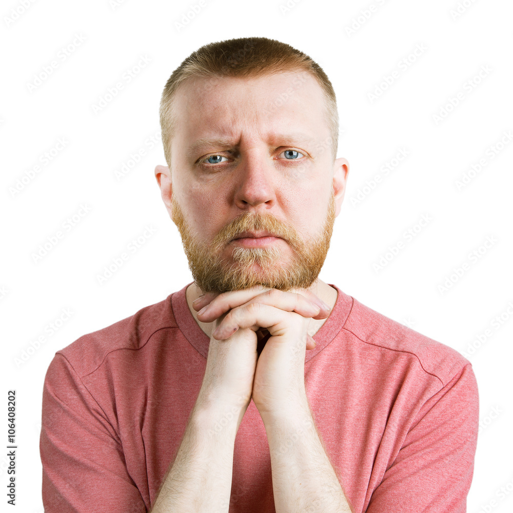 Bearded man looking straight into the camera Bearded man looking straight into the camera