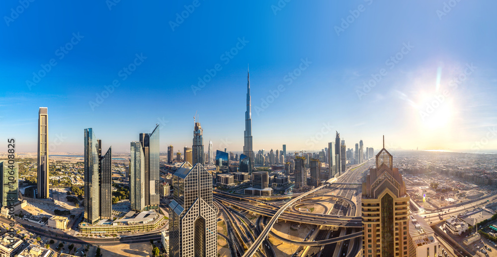 Fototapeta premium Aerial view of Dubai