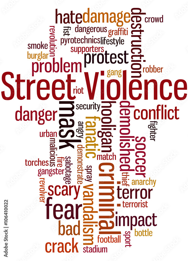 Street Violence, word cloud concept