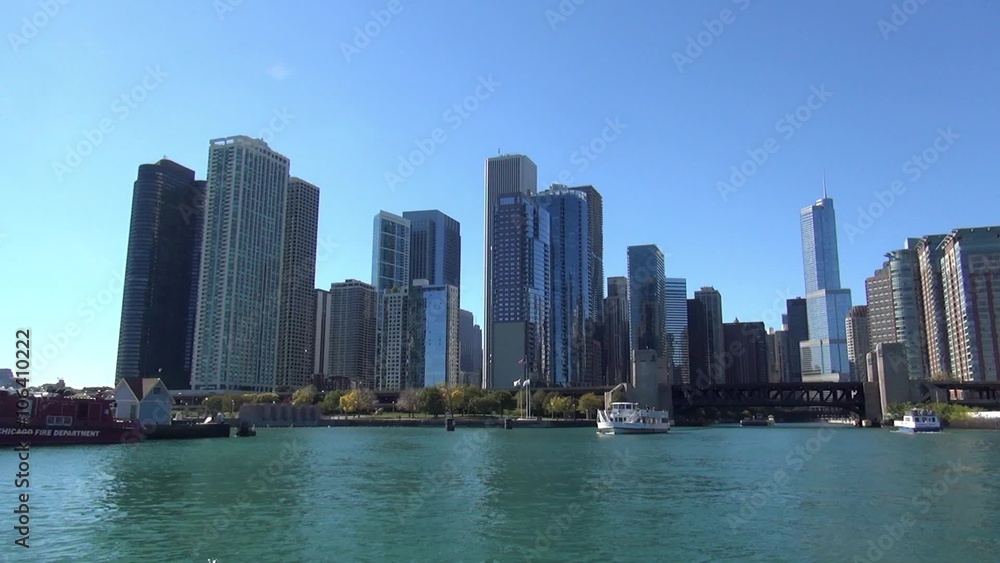 Chicago Skyline from Chicago River Chicago Skyline from Chicago River