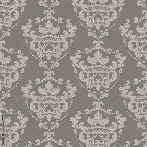 Floral ornament damask pattern. Elegant luxury texture for wallpapers, backgrounds and invitation cards. Vector