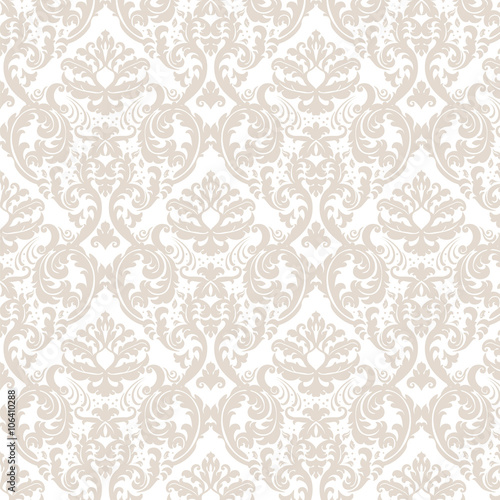 Damask ornament pattern in gold. Vector