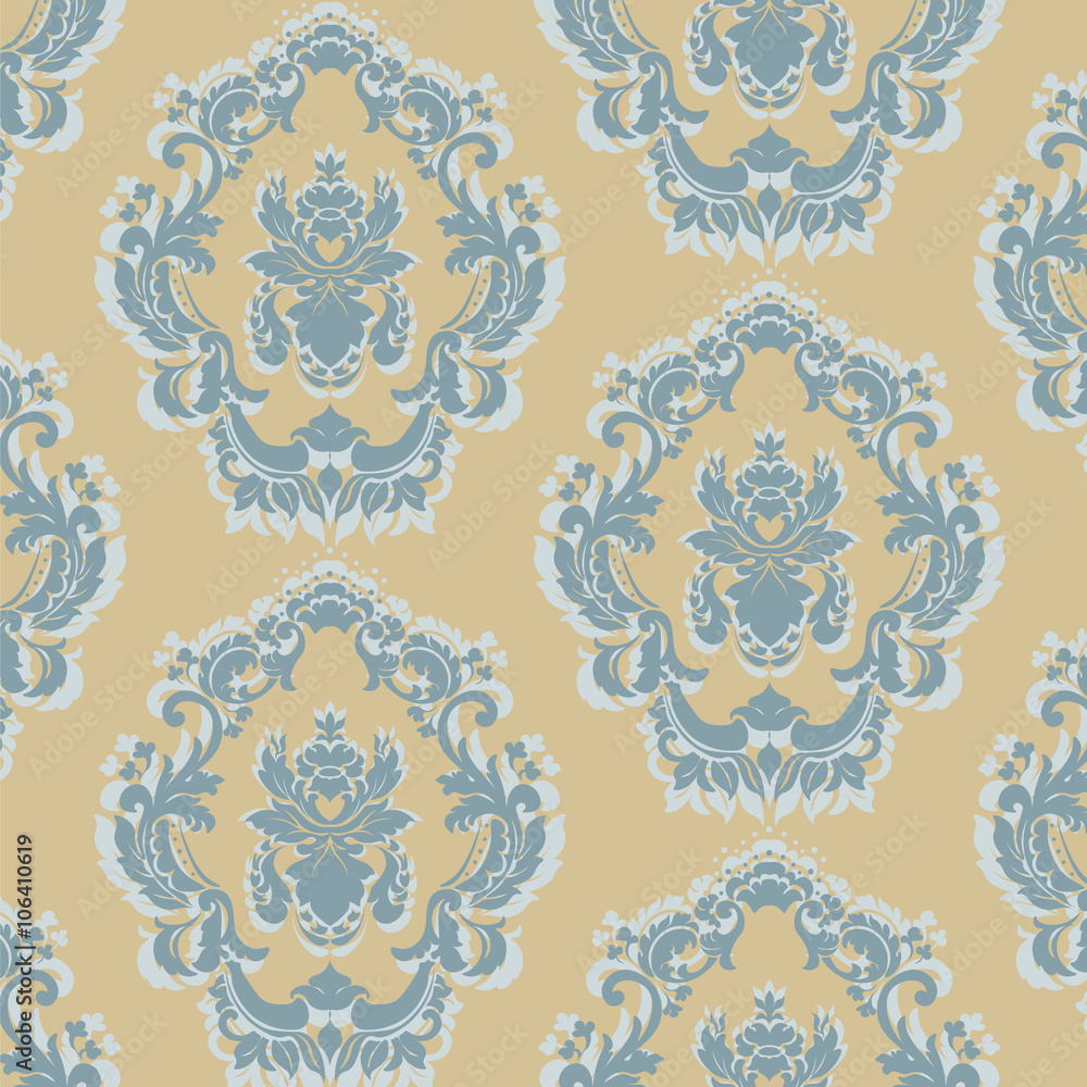 Floral ornament pattern with stylized centered lilies flowers . Elegant luxury texture for wallpapers, backgrounds and invitation cards.Cream gold color. Vector Floral ornament pattern with stylized centered lilies flowers . Elegant luxury texture for wallpapers, backgrounds and invitation cards.Cream gold color. Vector
