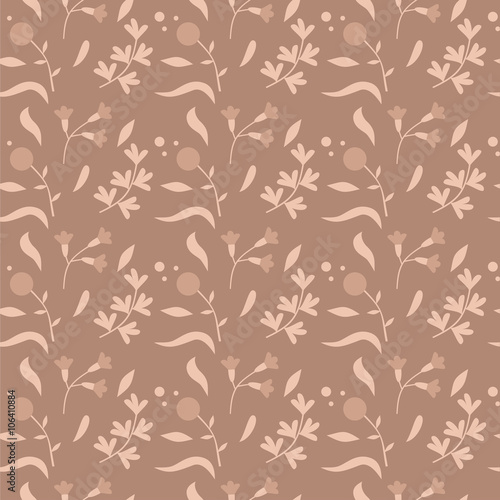 Colorful cute floral set with leaves and flowers seamless pattern