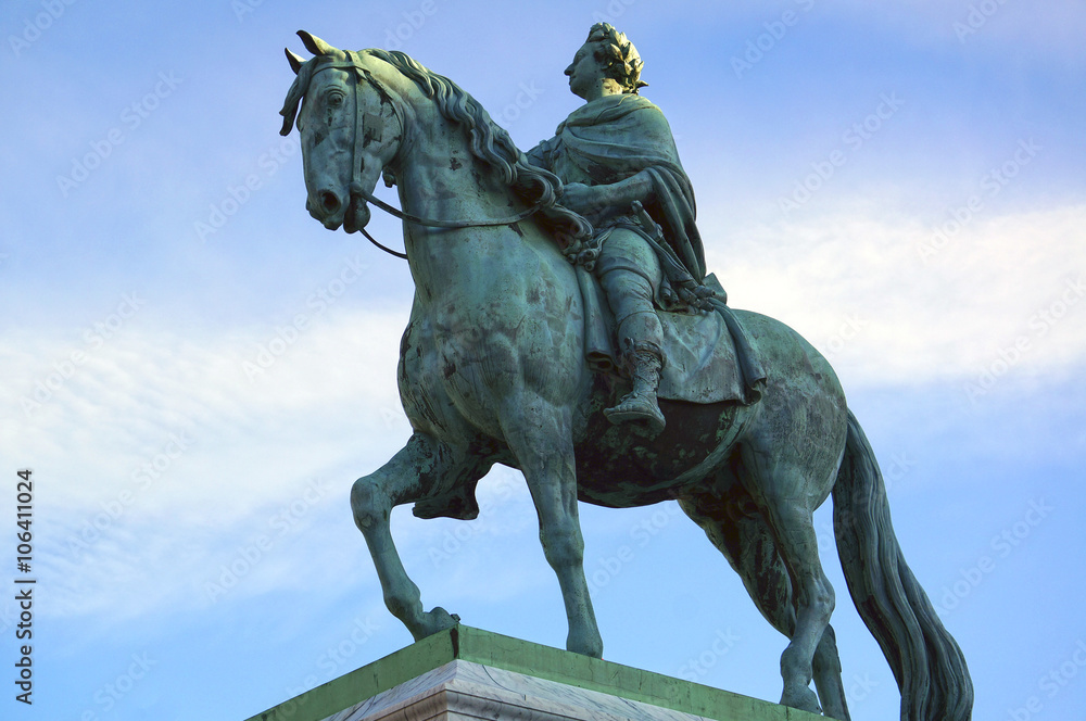 Equestrian bronze statue of King Frederik V. Copenhagen, Denmark. January 05, 2013 Equestrian bronze statue of King Frederik V. Copenhagen, Denmark. January 05, 2013
