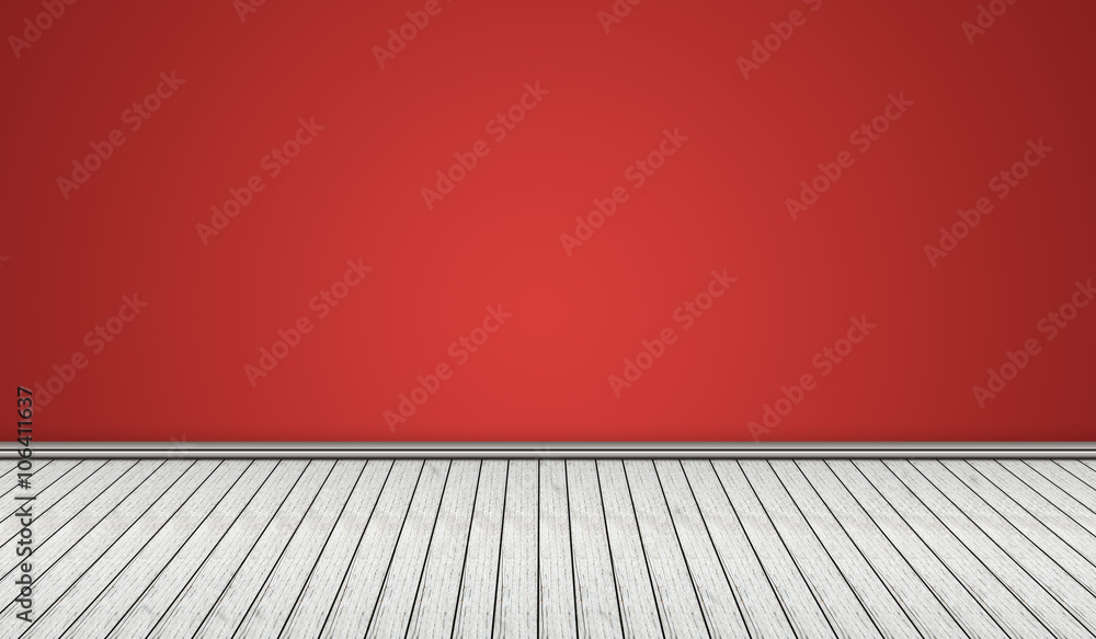Wooden Floor with Red Wall room copy space Wooden Floor with Red Wall room copy space