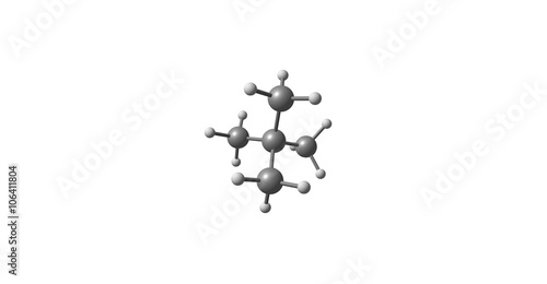 Neopentane molecular structure isolated on white