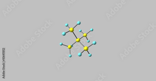 Neopentane molecular structure isolated on grey