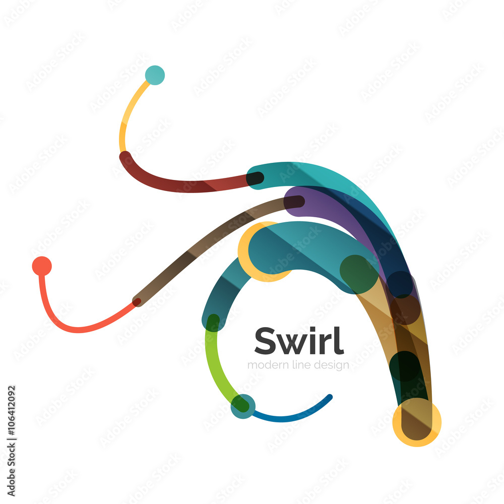 Naklejka premium Vector swirl circle logo