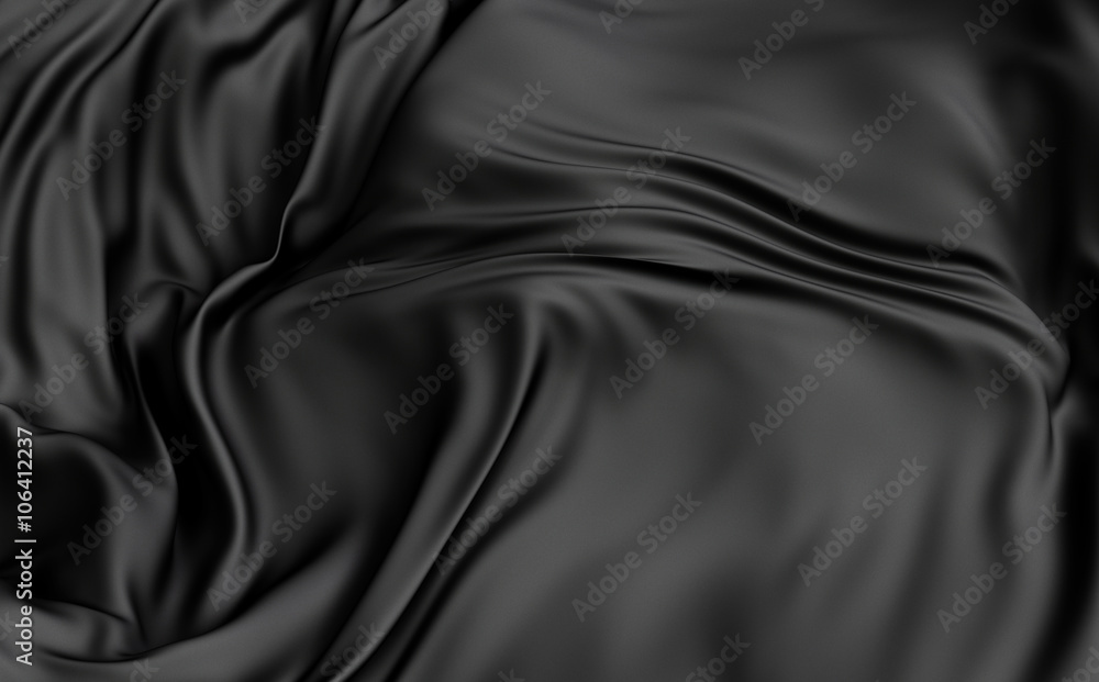 3d rendered cloth surface, abstract background with deformed plane shape with folds and waves