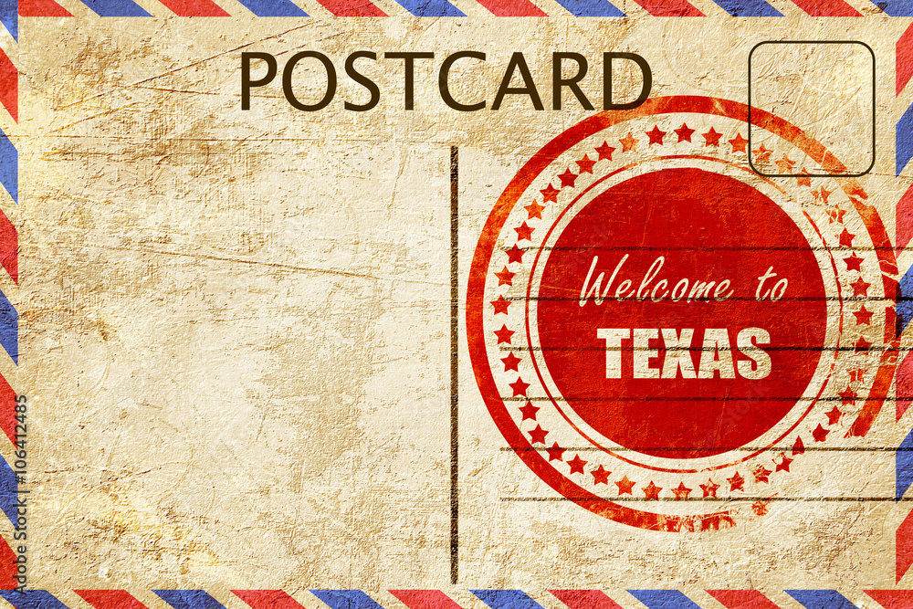 Vintage postcard Welcome to texas