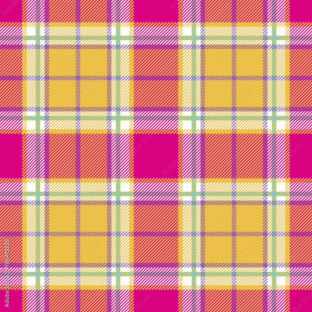 plaid indian madras fabric texture seamless pattern Stock Vector