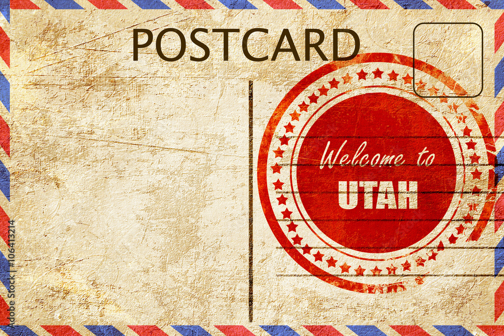 Vintage postcard Welcome to utah