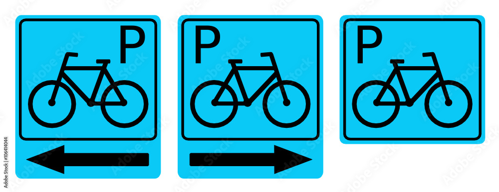 znak parking rowerowy - obrazy, fototapety, plakaty 