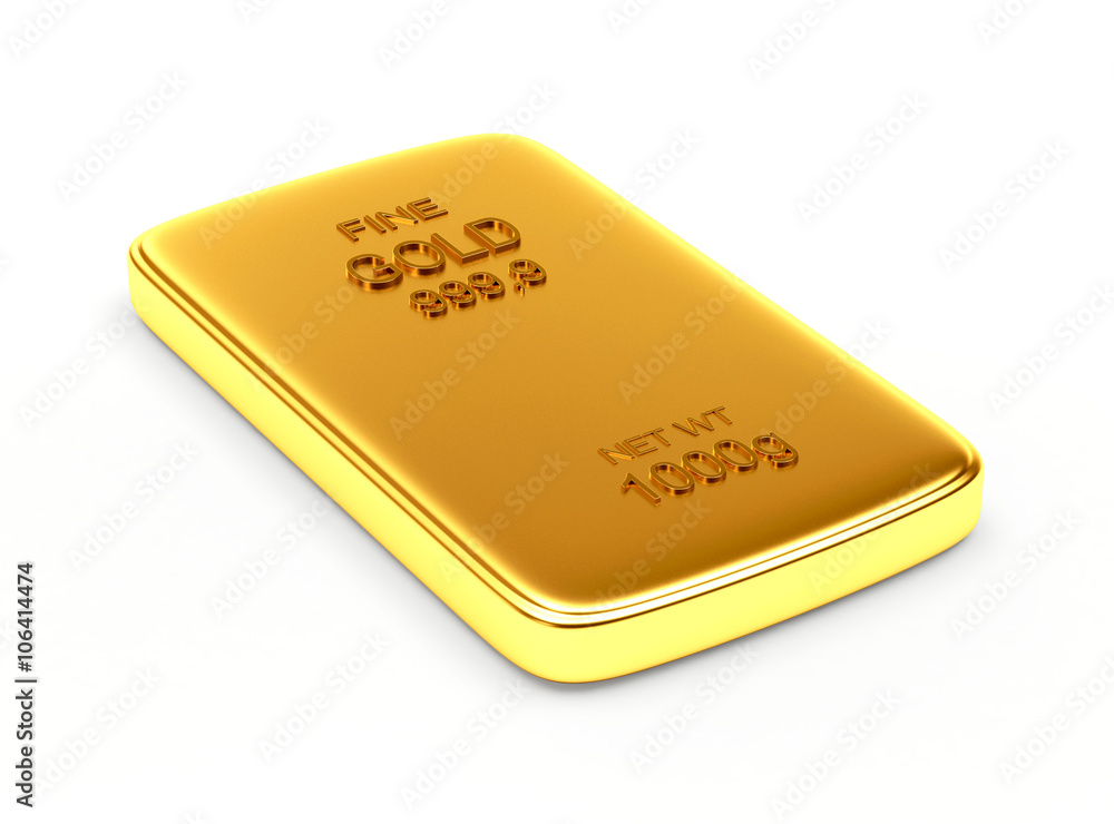 Banking concept. Flat golden bar isolated on white. Banking concept. Flat golden bar isolated on white.