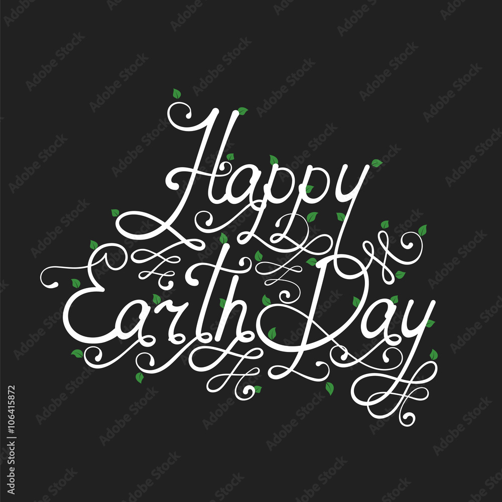 Greeting card for the day the earth isolated on a black background. Greeting card for the day the earth isolated on a black background.