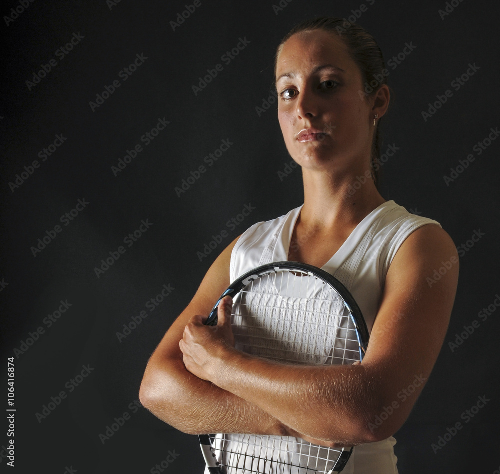 Beautiful young athlete - professional tennis player - portrait. Stock Photo  | Adobe Stock