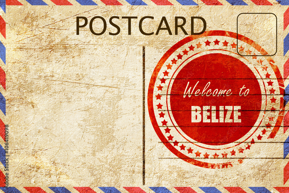 Vintage postcard Welcome to belize