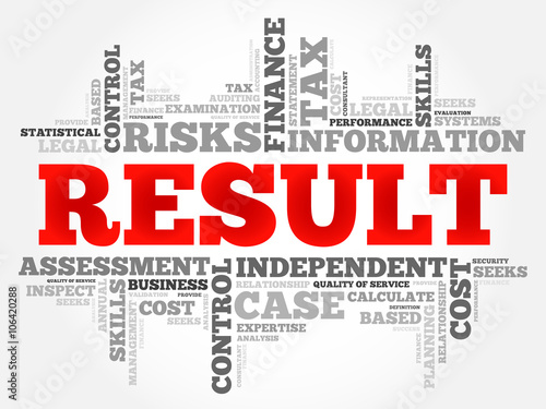 RESULT word cloud, business concept
