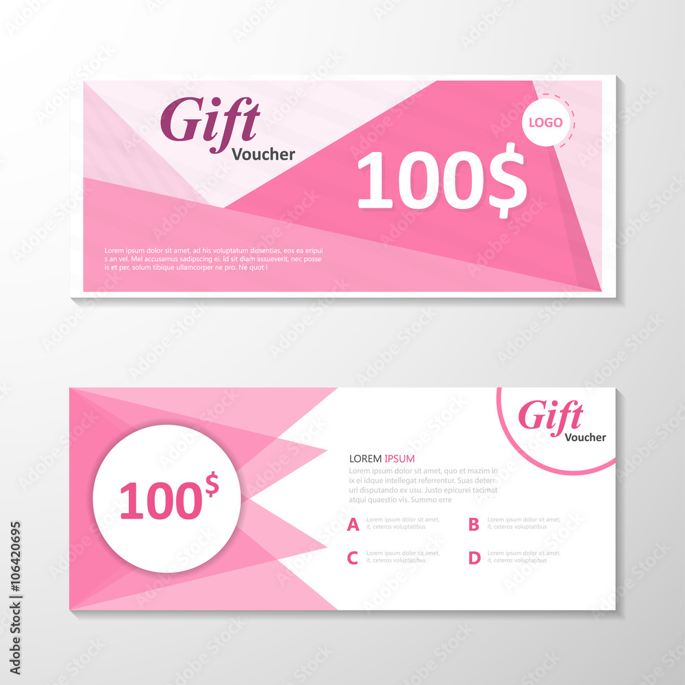 Premium elegance pink gift voucher template layout design set Within Pink Gift Certificate Template