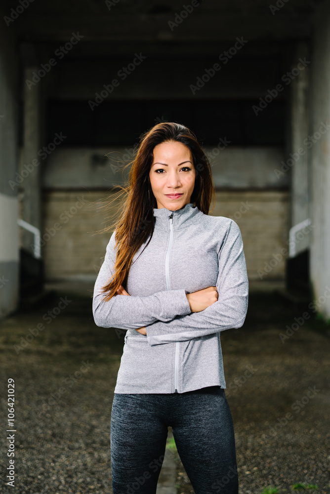 Fitness latin female athlete portrait