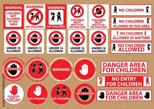 no children allowed warning sign. flat vector illustration