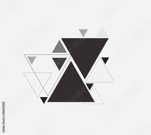 Black and white vector abstract background with triangle photo